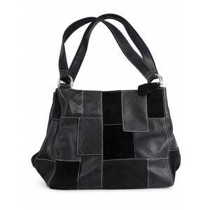 St. John's Bay Vintage Y2K Black Patchwork Leather Suede Shoulder Bag  Purse